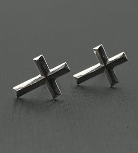 Cross sterling silver earring studs, SKU# 594-5