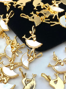 Gorgeous Gold Plated Mother of Pearl Ballerina Charm
