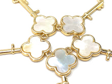 Gold Plated Mother of Pearl Key Charm