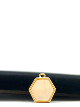 Mother of Pearl Hexagon Gold Plated Charm