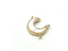 Gorgeous Gold Plated Mother of Pearl Moon Crest Charm
