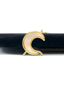 Gorgeous Gold Plated Mother of Pearl Moon Crest Charm