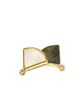 Gold Plated Sector Shaped Mother of Pearl Charm
