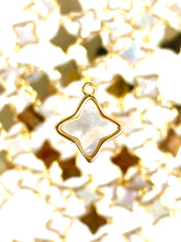 Beautiful Gold Plated Diamond Star Mother of Pearl Charm