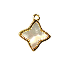 Beautiful Gold Plated Diamond Star Mother of Pearl Charm