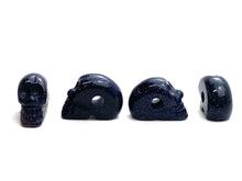 Skull Carved Blue Gold Stone Beads