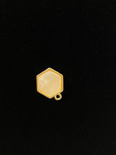 Mother of Pearl Hexagon Gold Plated Charm