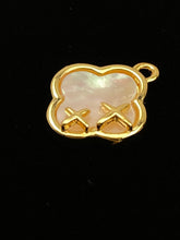 Stunning Gold Plated Quatrefoil Mother Of Pearl Charm