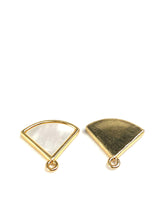 Gold Plated Sector Shaped Mother of Pearl Charm
