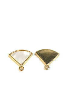 Gold Plated Sector Shaped Mother of Pearl Charm
