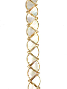 Gold Plated Sector Shaped Mother of Pearl Charm