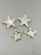 14KGF star abalone mother of pearl double ring charm, SKU# M1061