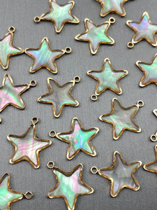 14KGF star abalone mother of pearl charm, SKU# M1059