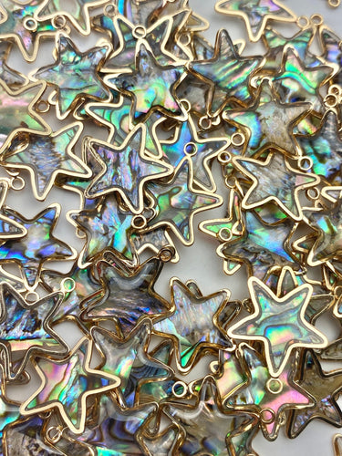14KGF star abalone mother of pearl charm, SKU#M1060