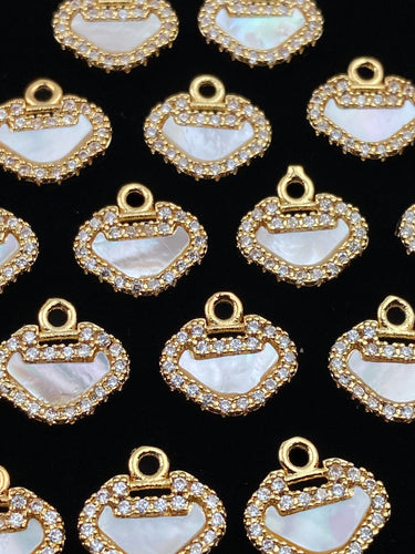 14KGF abalone mother of pearl charm, SKU# M1050