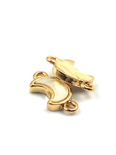 Crescent moon 14KGF double ring abalone mother of pearl charm, SKU#M1048
