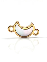 Crescent moon 14KGF double ring abalone mother of pearl charm, SKU#M1048
