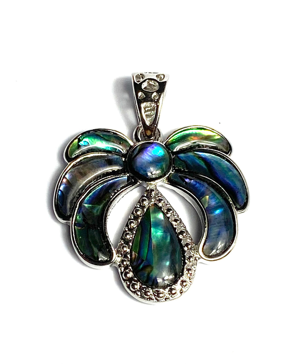 Beautiful abalone mother of pearl pendant, sterling silver, SKU#M911