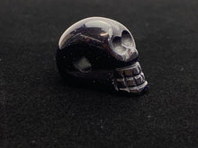 Skull Carved Blue Gold Stone Beads