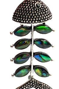 Stunning abalone mother of pearl fish pendant, SKU#M987