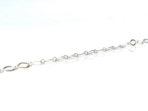 Sterling Silver S+L 1+1 Flat Long Link Diamond, Sku#SM1370F