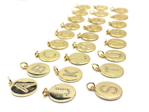 Gold Plated Initial/Letter Charm, Sku#M1282