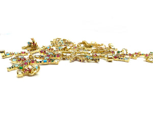 Gold Plated Letter With Rhinestones, Sku#M1295