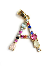 Gold Plated Letter With Rhinestones, Sku#M1295