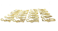 Rhinestone Letter & Crown Pendants, Gold Plated, Letters A-Z, Sku#M1348