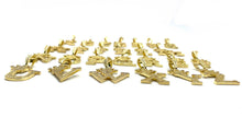 Rhinestone Letter & Crown Pendants, Gold Plated, Letters A-Z, Sku#M1348