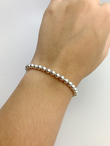 Sterling Silver Beaded Stretchy Bracelet