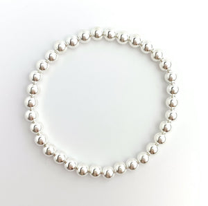 Sterling Silver Beaded Stretchy Bracelet