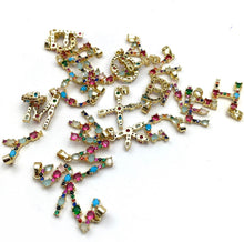 Gold Plated Letter With Rhinestones, Sku#M1295