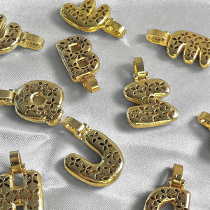 Stunning gold plated bubble letter pendants, SKU# M343