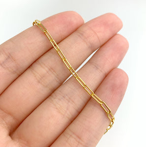 14k Gold Filled Paperclip Chain Bracelet