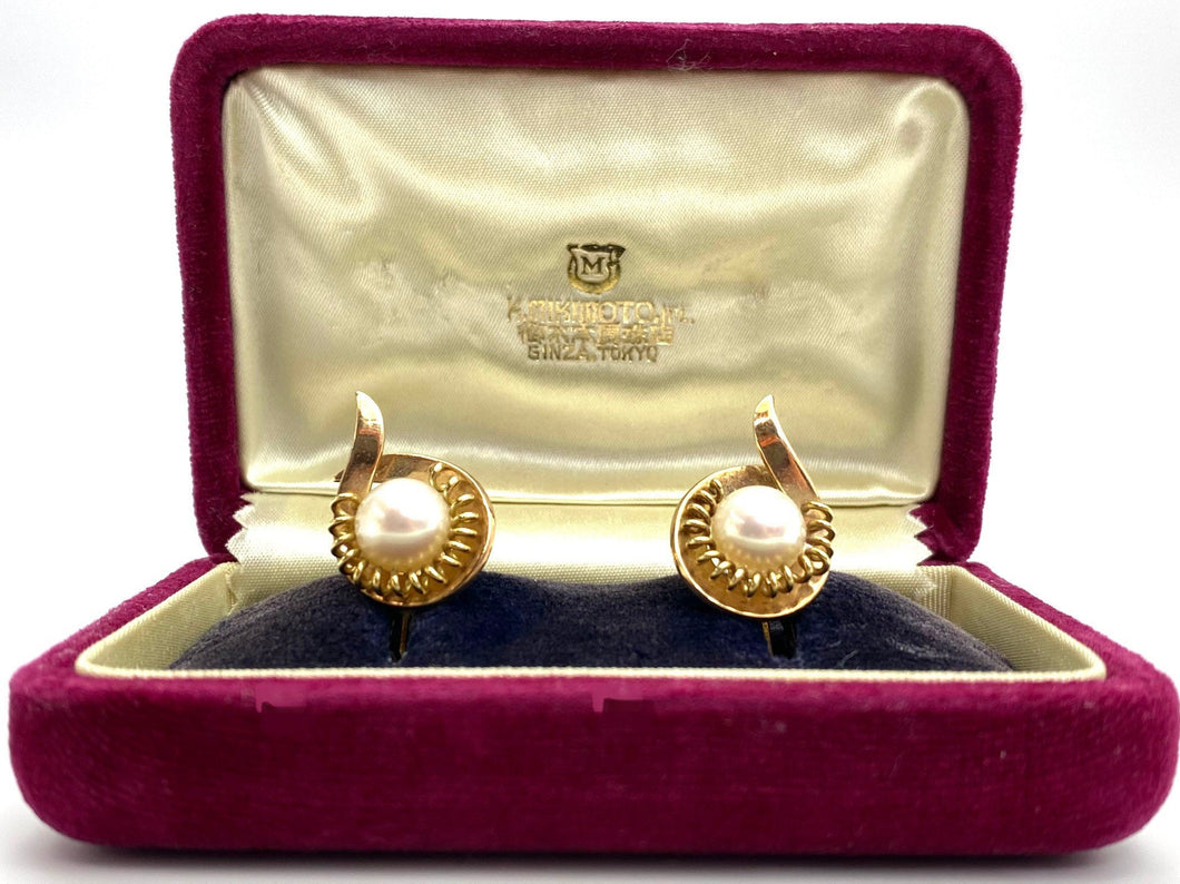 Mikimoto White Akoya Pearl Earrings