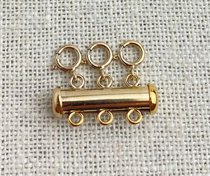 14k GF 3 Row Layered Necklace Clasp