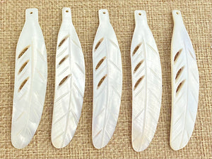 Mother of Pearl Feather Charm Sku#M123