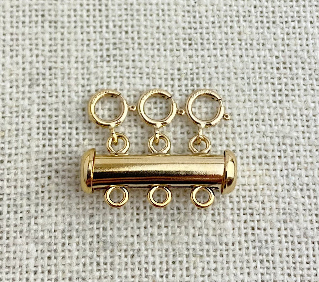 14k GF 3 Row Layered Necklace Clasp