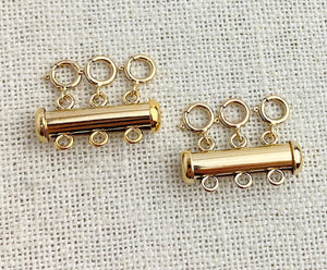 14k GF 3 Row Layered Necklace Clasp