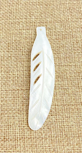 Mother of Pearl Feather Charm Sku#M123