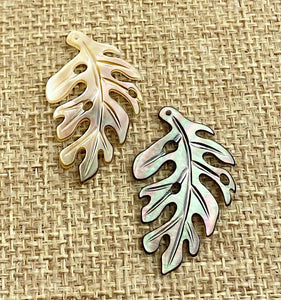 Mother of Pearl Leaf Charm