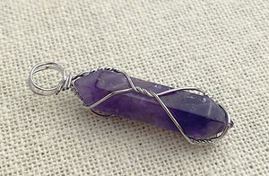 Wire Wrapped Amethyst Pendant