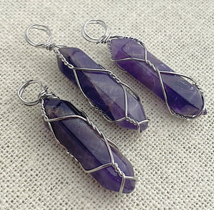 Wire Wrapped Amethyst Pendant