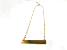 16” 14K Gold Filled Paperclip Chain Bar Necklace w/ 2” Extender, Sku#401890116LX