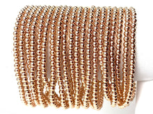 14k rose gold filled 6.5” 3.0mm beaded stretchy bracelet, Sku#4814730E65L