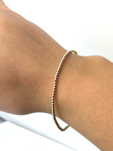 14KGF 7.5" 2.0mm Beaded Stretchy Bracelet, Sku#4014720E75L