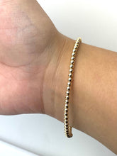 14KGF 7.5" 3.0mm Beaded Stretchy Bracelet, Sku#4014730E75L