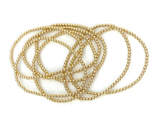 14KGF 7.5" 3.0mm Beaded Stretchy Bracelet, Sku#4014730E75L