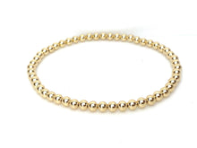 14KGF 7.5" 4.0mm Beaded Stretchy Bracelet, Sku#4014740E75L